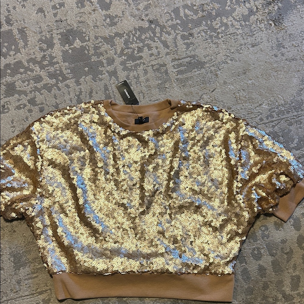 Express Gold Sequin Sweatshirt